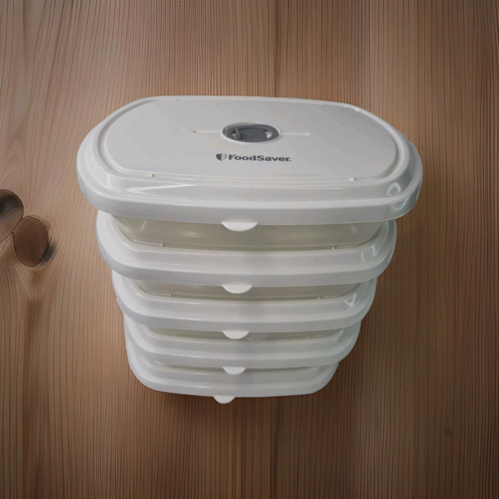 FoodSaver FreshSaver Deli Containers 6" x 9"  132759 1/2 Quart Lot of 5